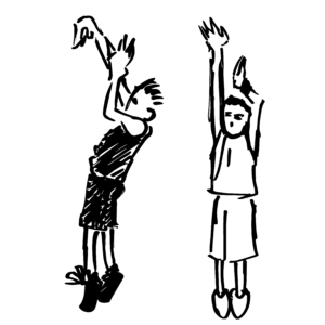 バスケのジャンプシュートのイラスト