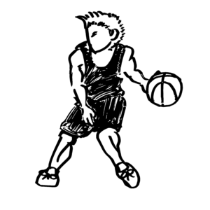 バスケのドリブルのイラスト